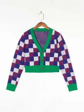 Multi Checked Cardigan